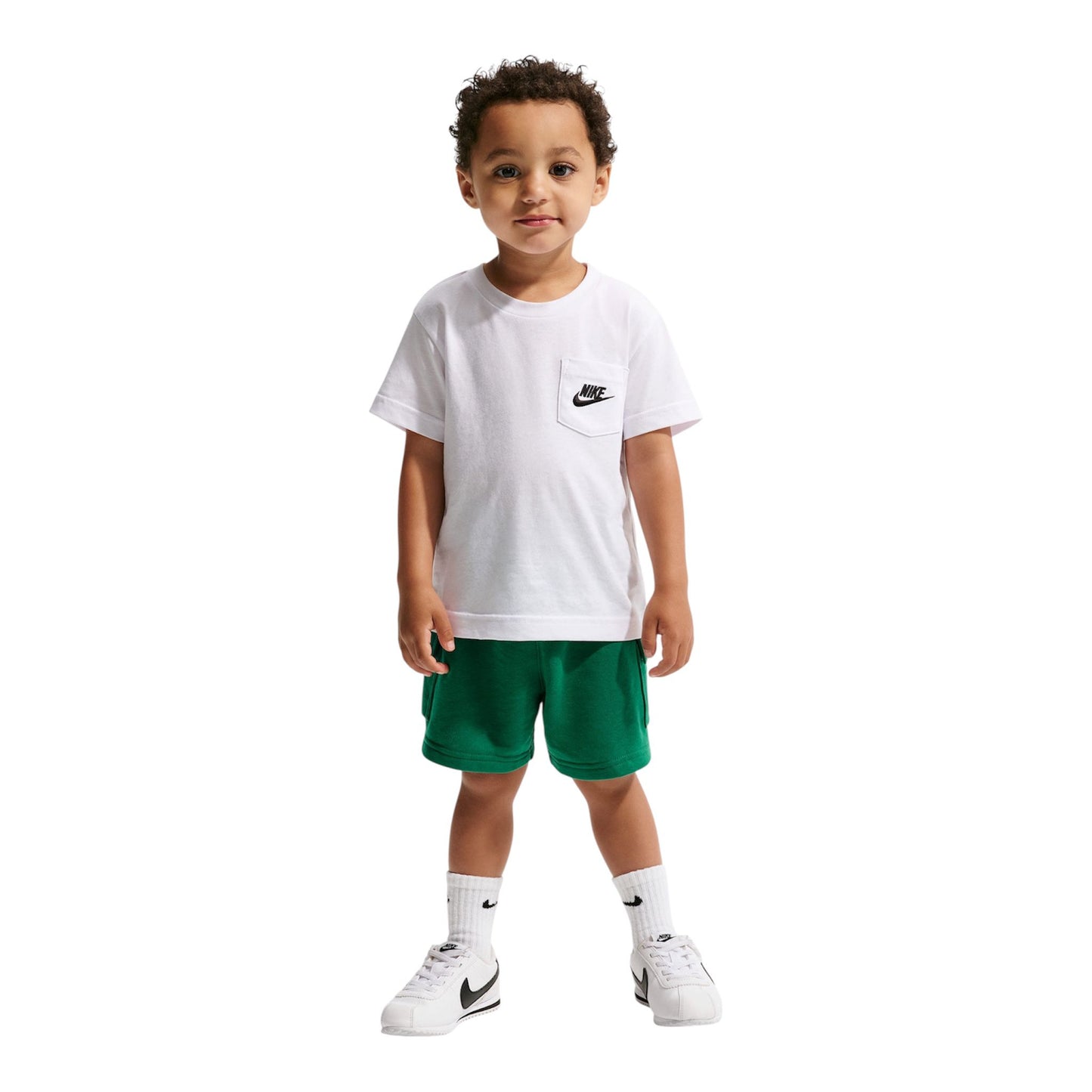 Completino Nike NSW PKT TEE FT SHORT SET bianco verde kids - Completi - Nike