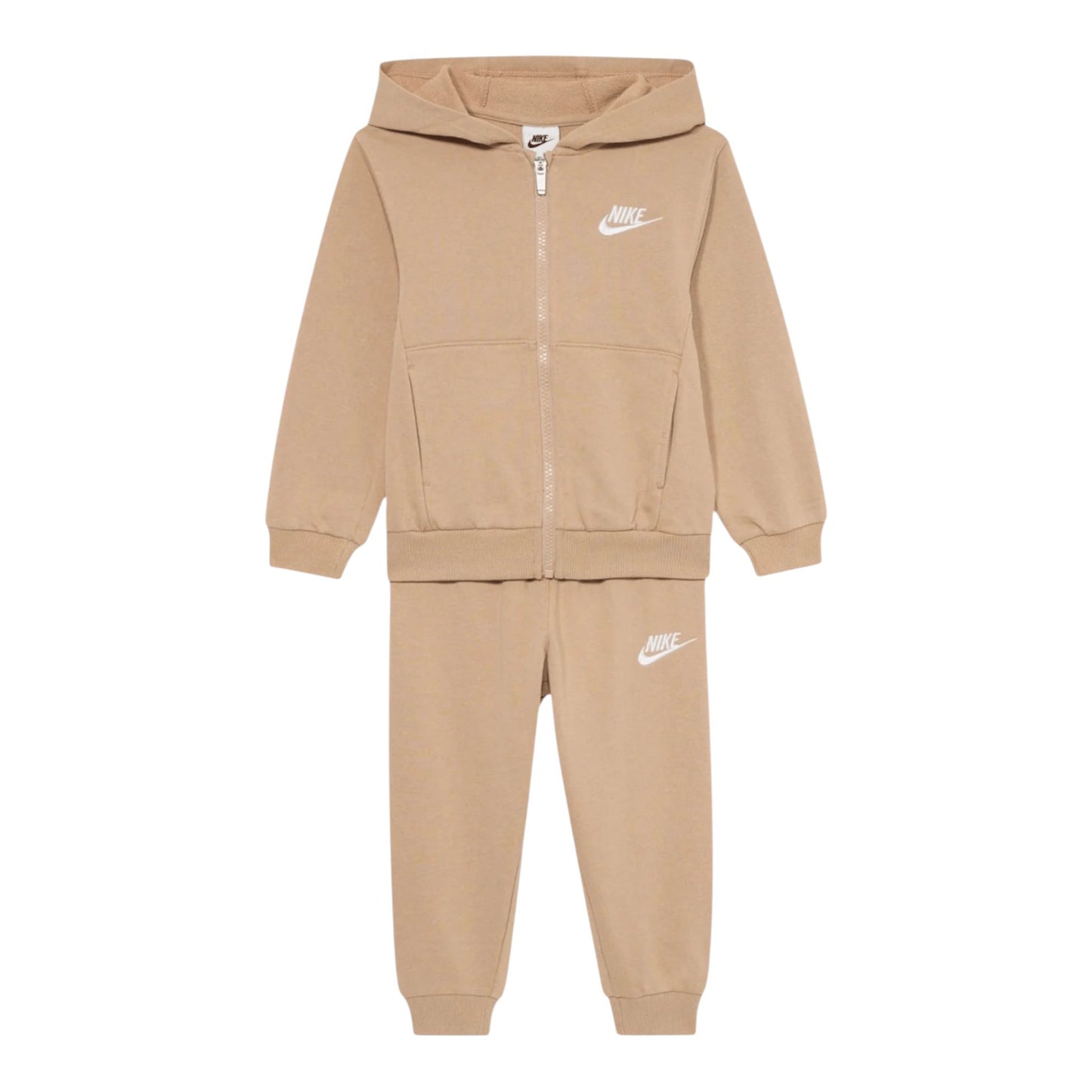 Tuta NiKe CLUB SET beige cotone garzato full zip - Tute - Nike
