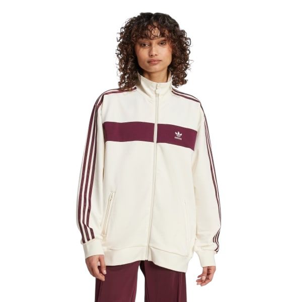 Adidas Bianco Track top Colorblock  beige bordeaux - Felpe - adidas
