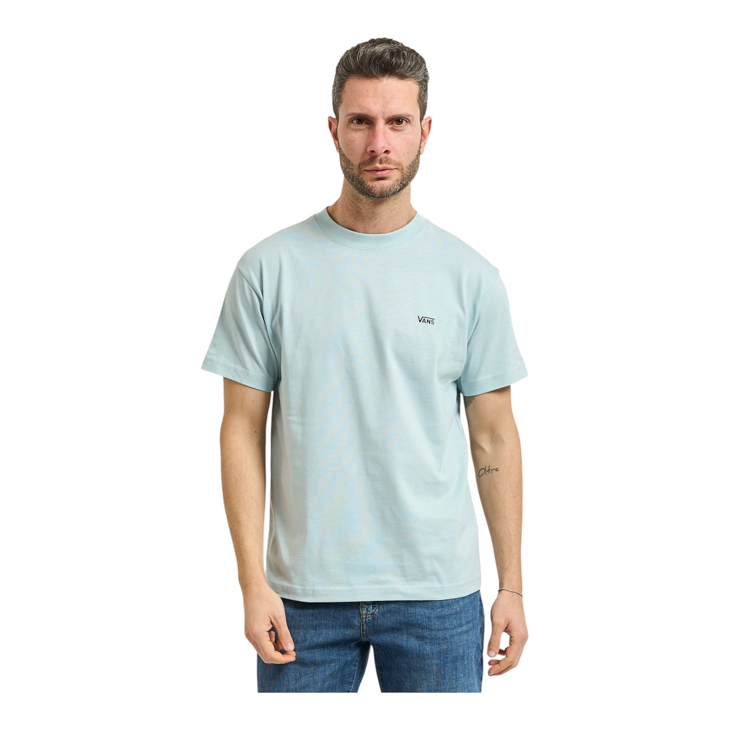 T shirt Vans left chest logo piccolo Celeste - T-Shirt e Polo - Vans