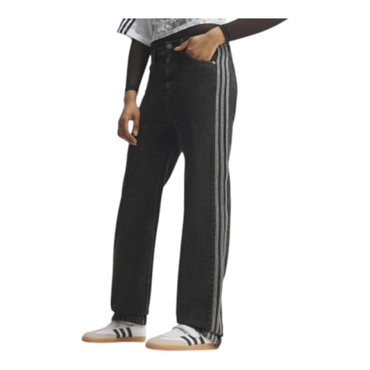 PANTALONI Adidas IN DENIM FIREBIRD MID RISE STRAIGHT. Black - Pantaloni - adidas