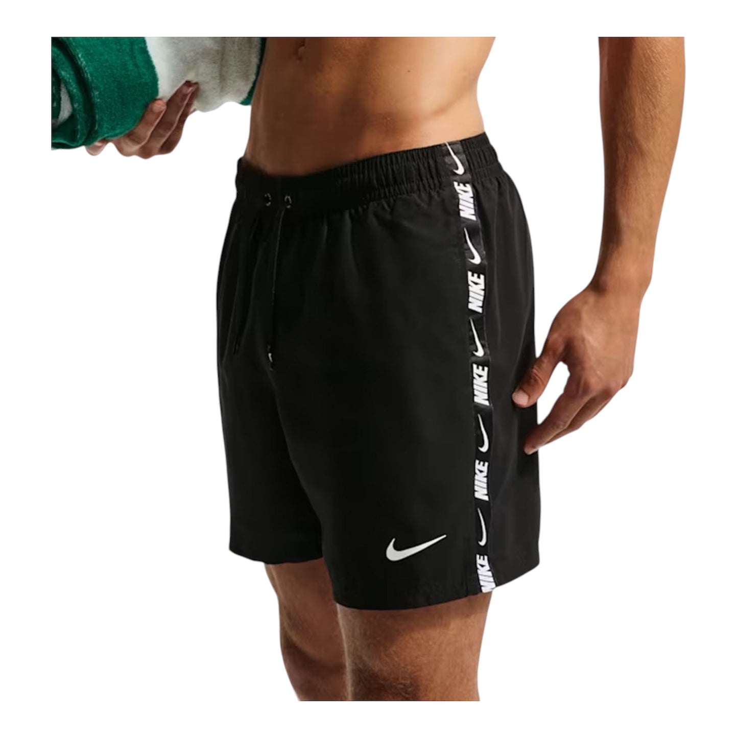 Costume Nike 5 VOLLEY SHORT  Nero striscia bianca - Costumi da bagno - Nike