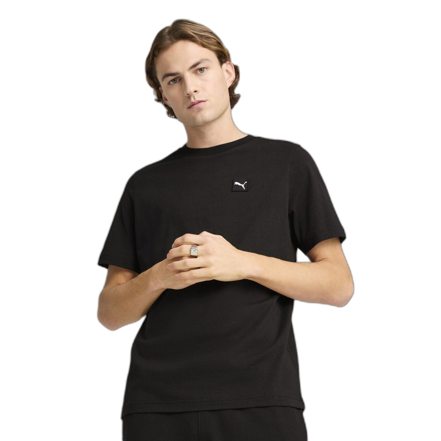 Puma  ESS ELEVATED Tee Black - T-Shirt e Polo - puma