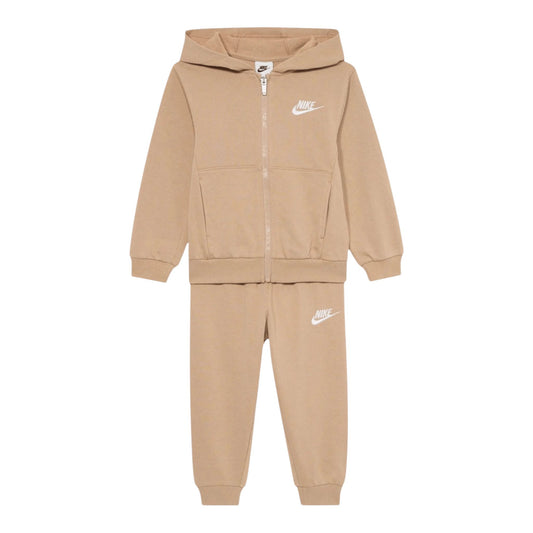 Tuta NiKe CLUB SET beige cotone garzato full zip - Tute - Nike