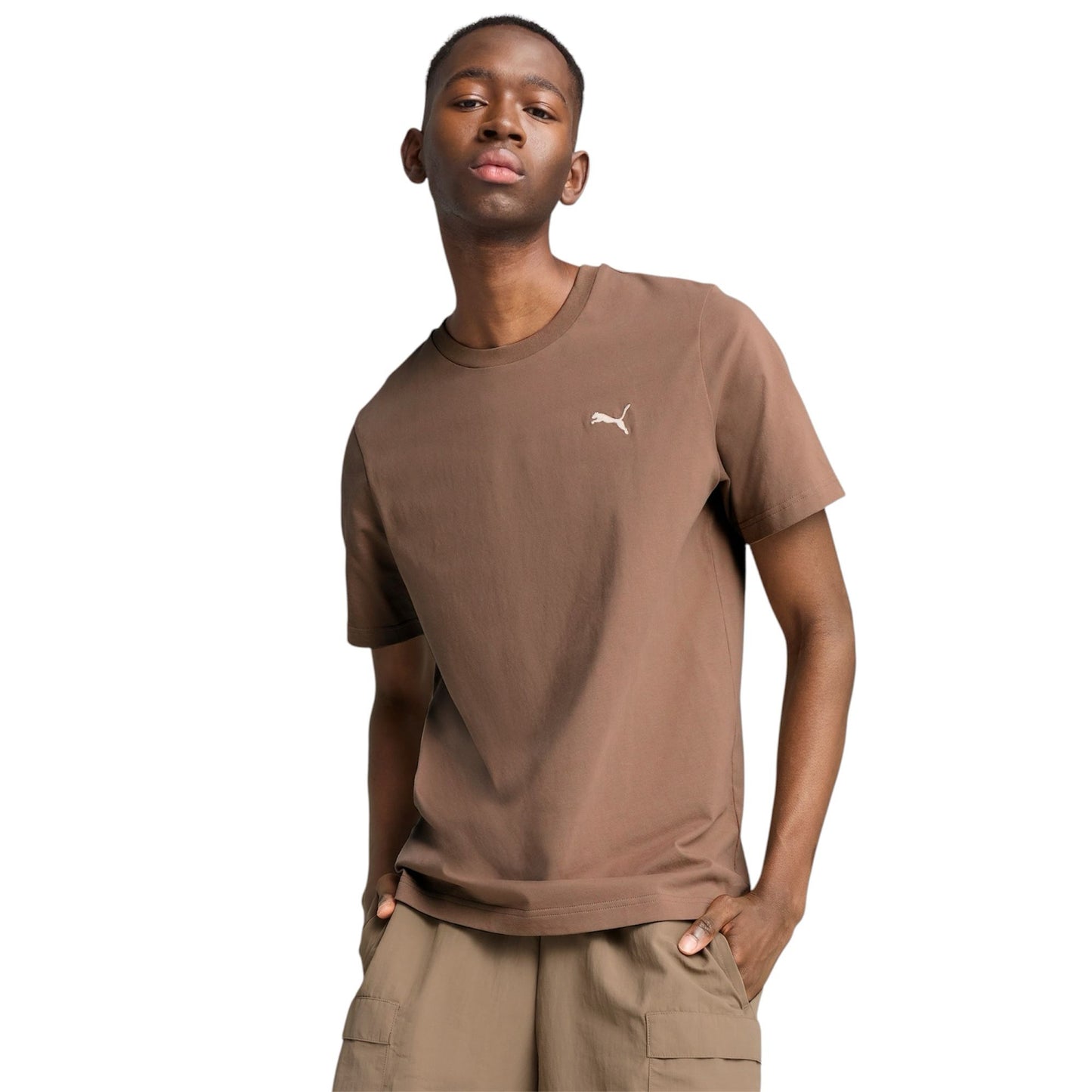 T Shirt Puma WARDROBE ESS Tee Marrone - T-Shirt e Polo - puma